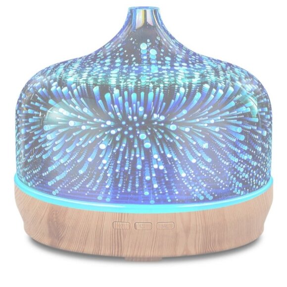 Essential Oil Diffuser 3D Glass Aromatherapy Ultrasonic Humidifier - Picture 1 of 11